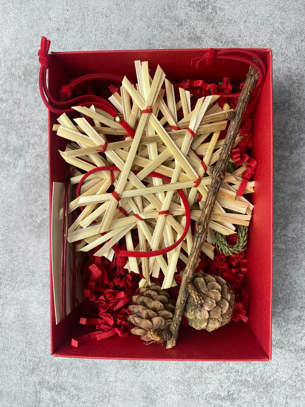 Set of straw snowflakes