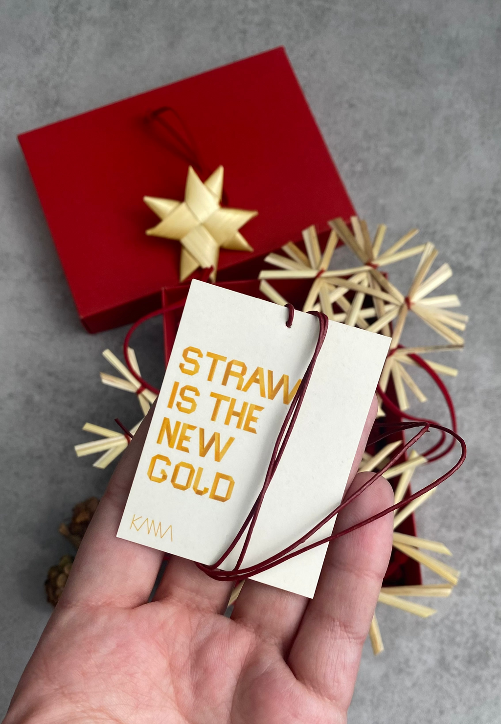 Set of straw snowflakes